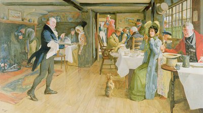 Betteln um Abendessen (Chromolithographie, Proof Nr. 74, mit Blindstempel von Lawrence und Bullen) von Cecil Charles Windsor Aldin